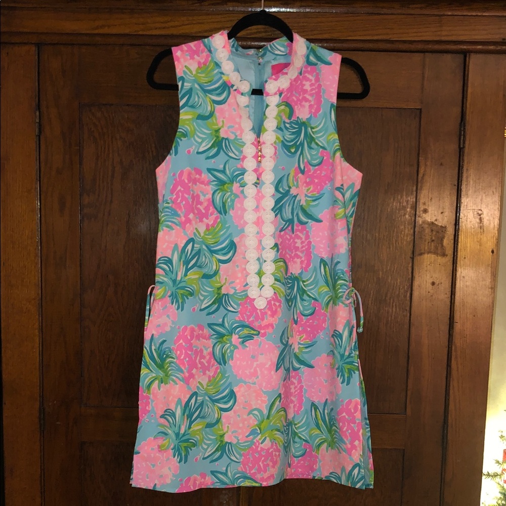 Lilly Pulitzer Jonna Romper Blue Ibiza Pineapple Shake Size 10
